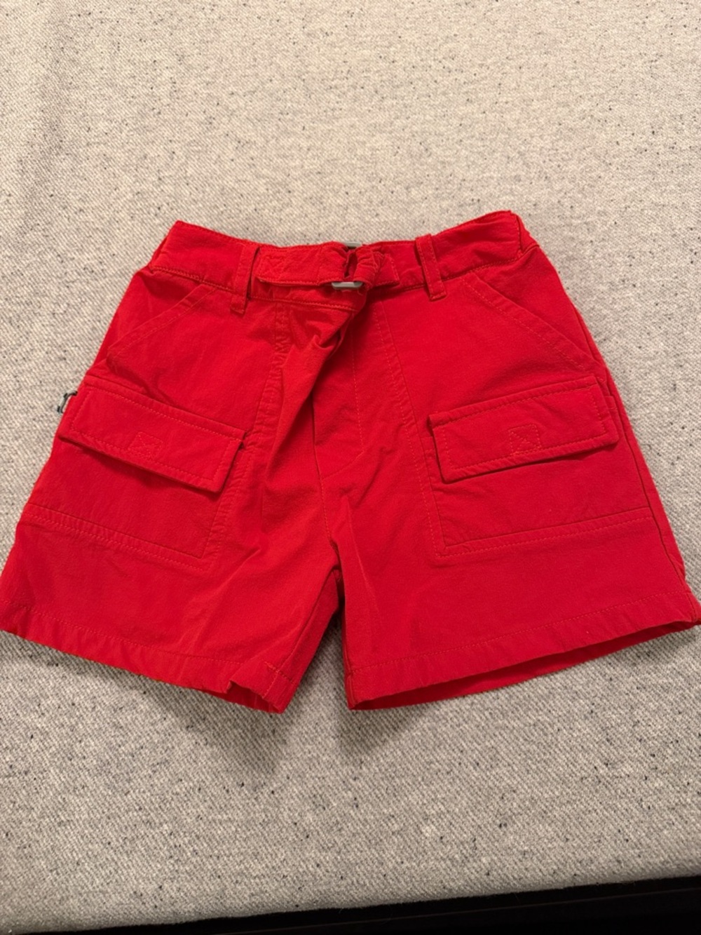 Kids Red Utility Cargo Shorts with Belt